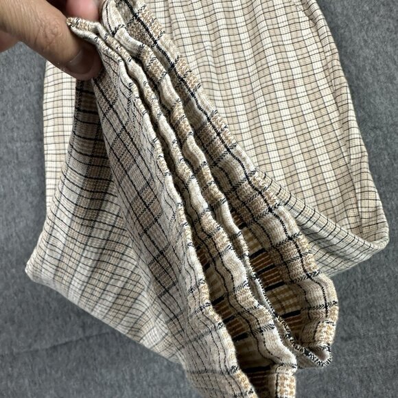 Volcom Womens Chino Pants Size 28 Tan Plaid High Waist Trousers Casual - Picture 7 of 16